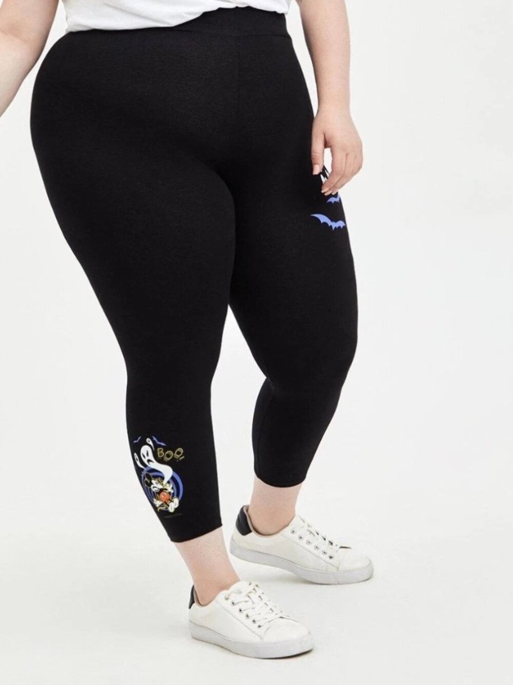 Torrid Size 3 Plus Disney Mickey Mouse Boo Bats Crop Leggings Black Halloween